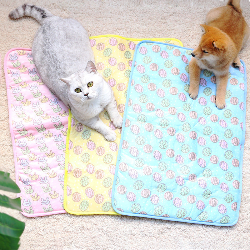 KFX-2317885 Cooling Pet Mat with Pressure-Activated Technology – Lightweight and Portable Options in Yellow, Blue, Pink, Multiple Sizes Available