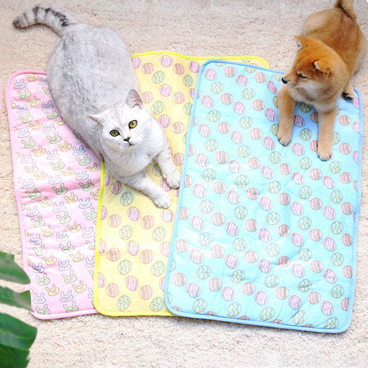 KFX-2317885 Cooling Pet Mat with Pressure-Activated Technology – Lightweight and Portable Options in Yellow, Blue, Pink, Multiple Sizes Available