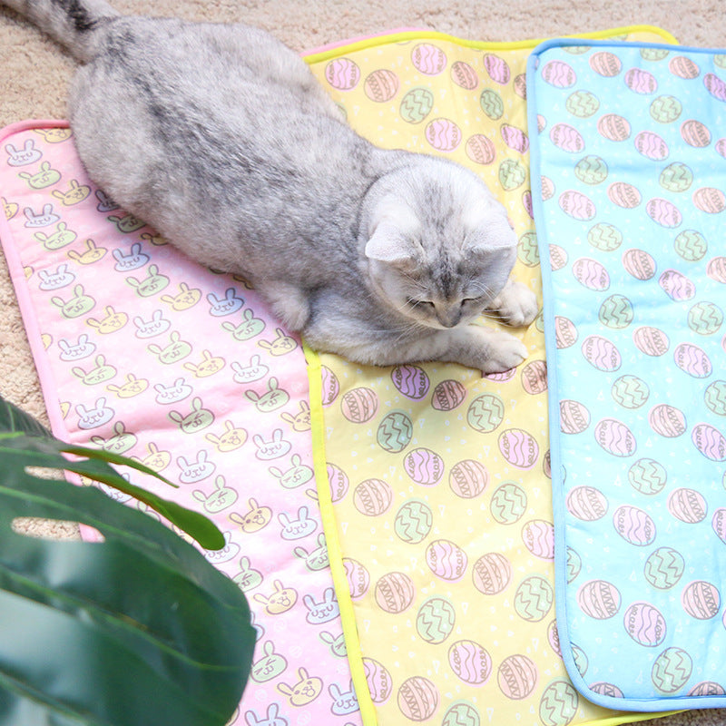 KFX-2317885 Cooling Pet Mat with Pressure-Activated Technology – Lightweight and Portable Options in Yellow, Blue, Pink, Multiple Sizes Available