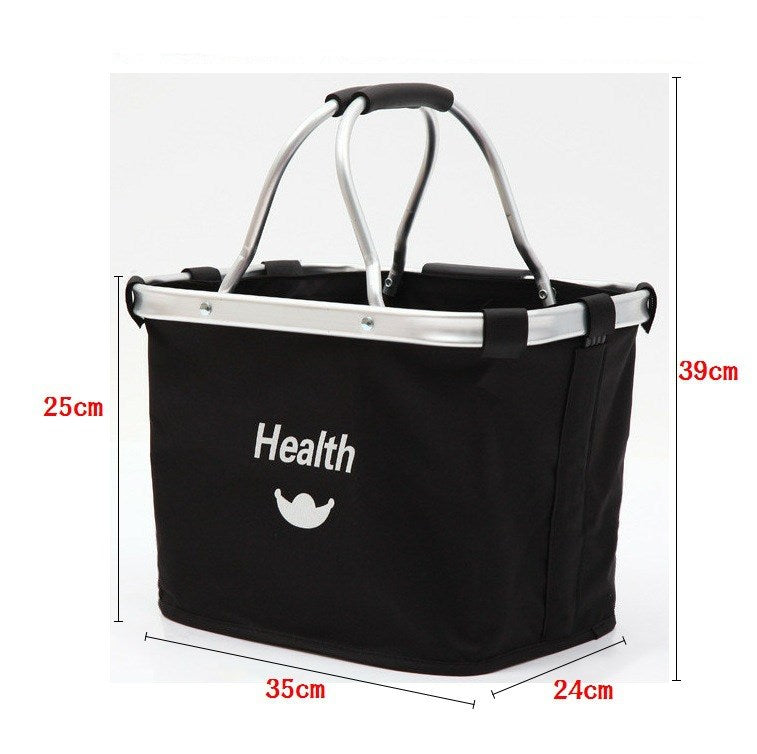 KFX-2318269 Folding Aluminum Alloy Bicycle Basket for Pets and Shopping, Waterproof Fabric, Adjustable for Handlebars