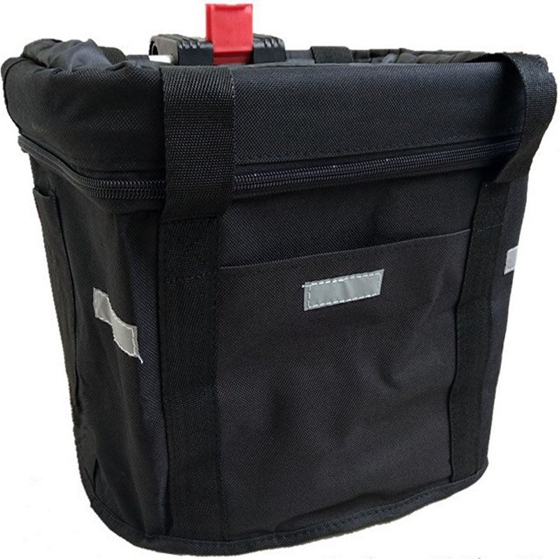 KFX-2318269 Folding Aluminum Alloy Bicycle Basket for Pets and Shopping, Waterproof Fabric, Adjustable for Handlebars