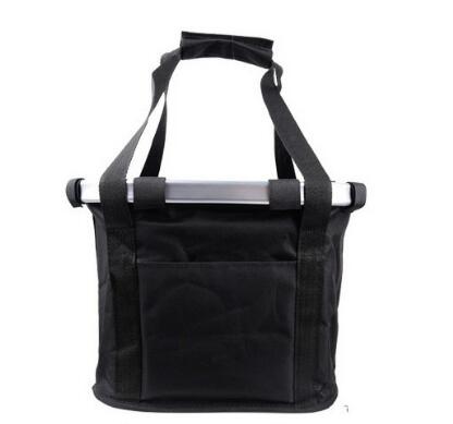 KFX-2318269 Folding Aluminum Alloy Bicycle Basket for Pets and Shopping, Waterproof Fabric, Adjustable for Handlebars