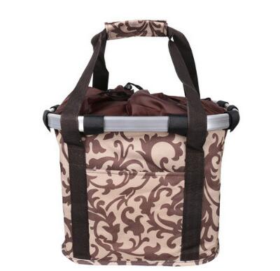 KFX-2318269 Folding Aluminum Alloy Bicycle Basket for Pets and Shopping, Waterproof Fabric, Adjustable for Handlebars
