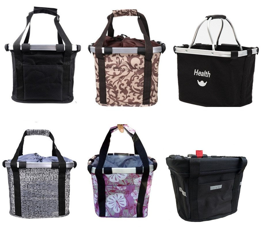 KFX-2318269 Folding Aluminum Alloy Bicycle Basket for Pets and Shopping, Waterproof Fabric, Adjustable for Handlebars