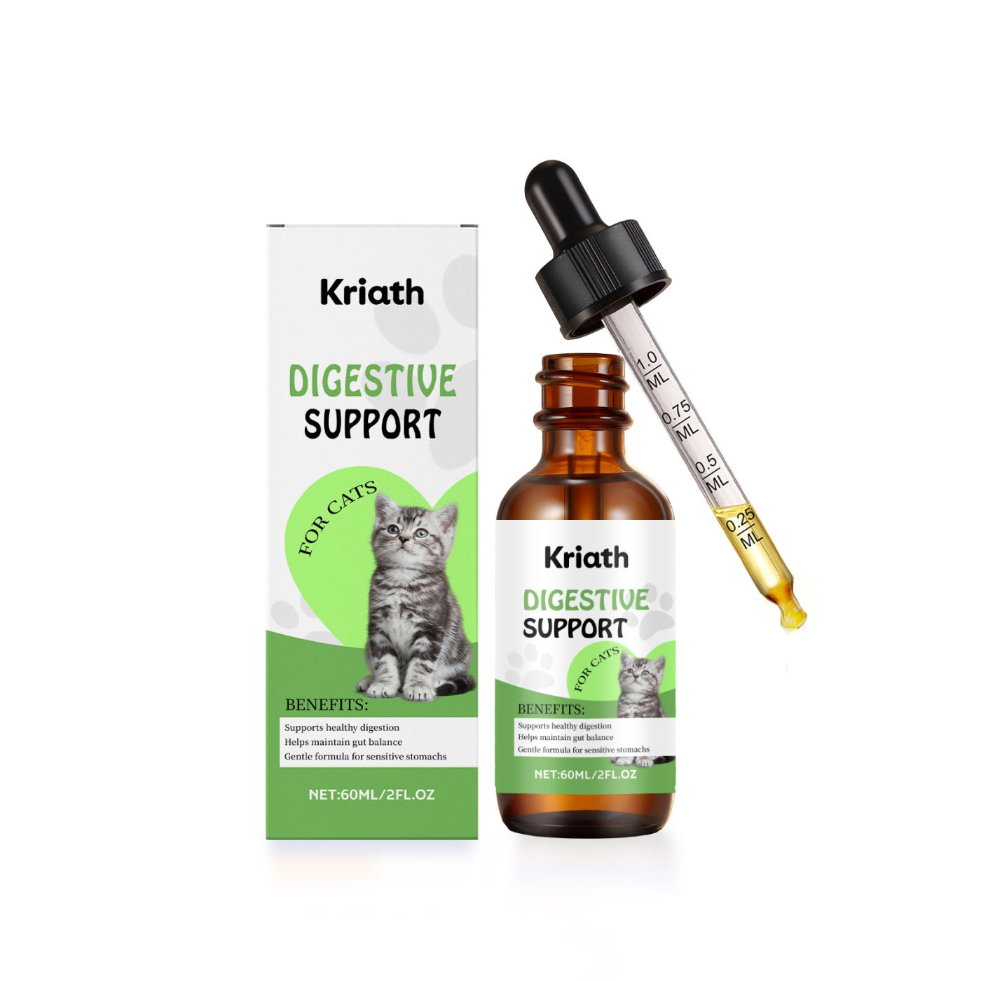 KFX-2321853 Cat Digestive Support Drops - Natural Ingredients for Healthy Digestion