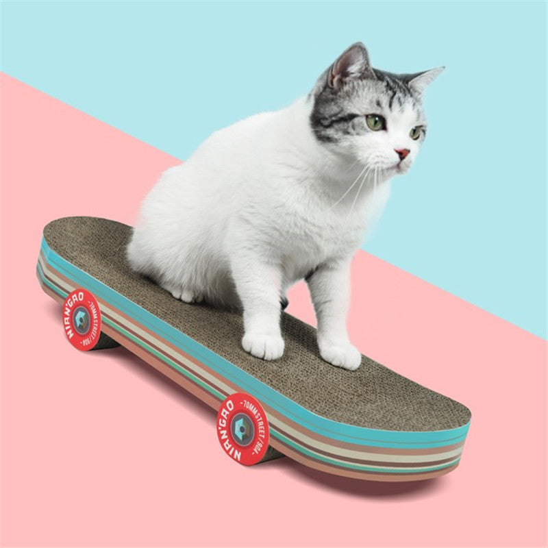 KFX-2321981 Creative Skateboard-Shaped Cat Scratching Board Made of Corrugated Paper