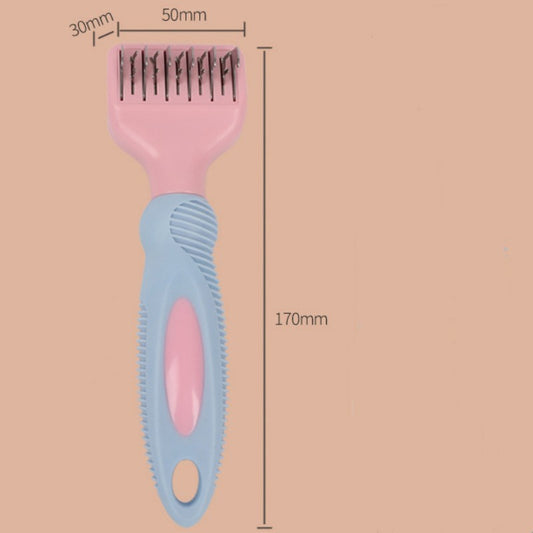 KFX-2323261 Stainless Steel Dog and Cat Grooming Comb with Knot Knife and Massage Brush