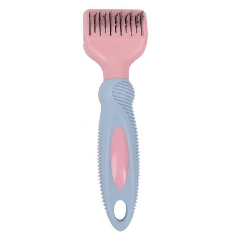 KFX-2323261 Stainless Steel Dog and Cat Grooming Comb with Knot Knife and Massage Brush