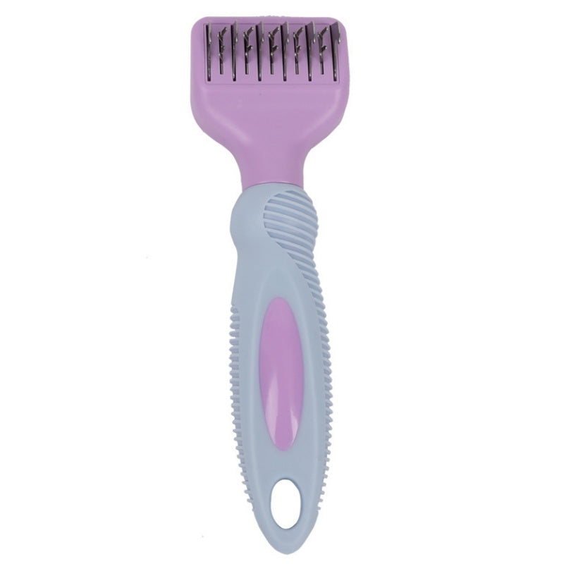 KFX-2323261 Stainless Steel Dog and Cat Grooming Comb with Knot Knife and Massage Brush