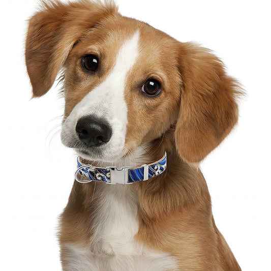KFX-2323773 Flower Pattern Decorative Pet Collar in Pink, Red, Blue, Dark Blue - Adjustable Sizes Available