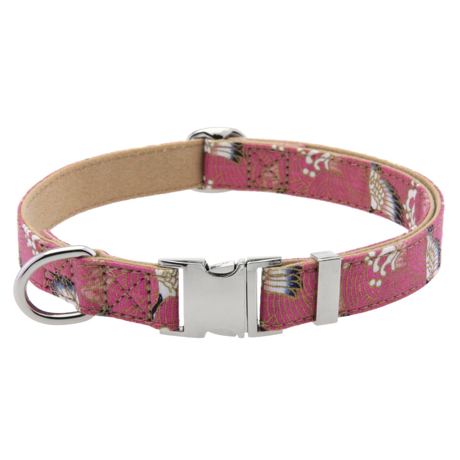 KFX-2323773 Flower Pattern Decorative Pet Collar in Pink, Red, Blue, Dark Blue - Adjustable Sizes Available