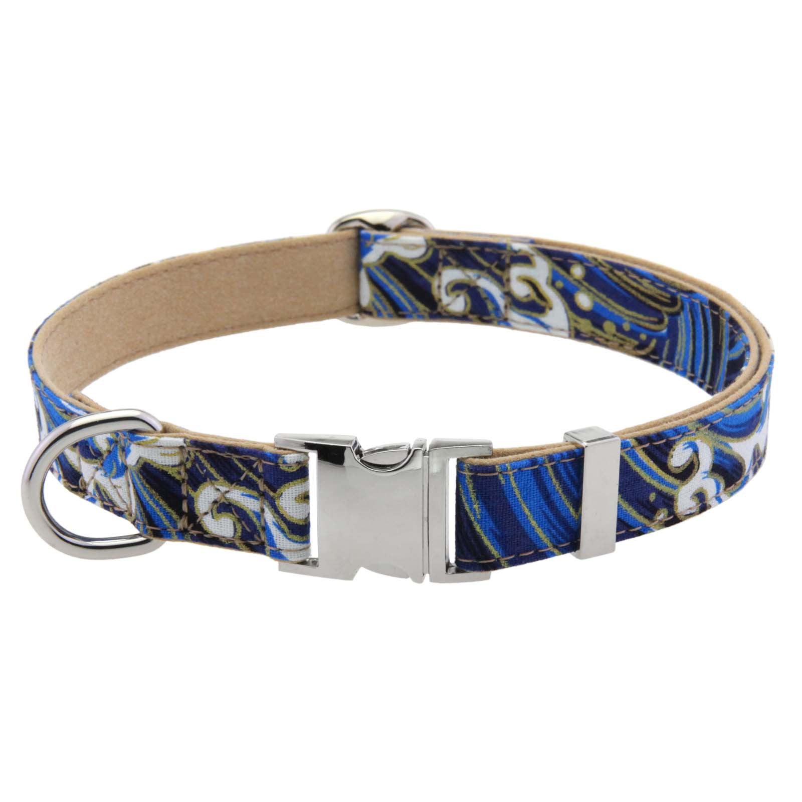 KFX-2323773 Flower Pattern Decorative Pet Collar in Pink, Red, Blue, Dark Blue - Adjustable Sizes Available