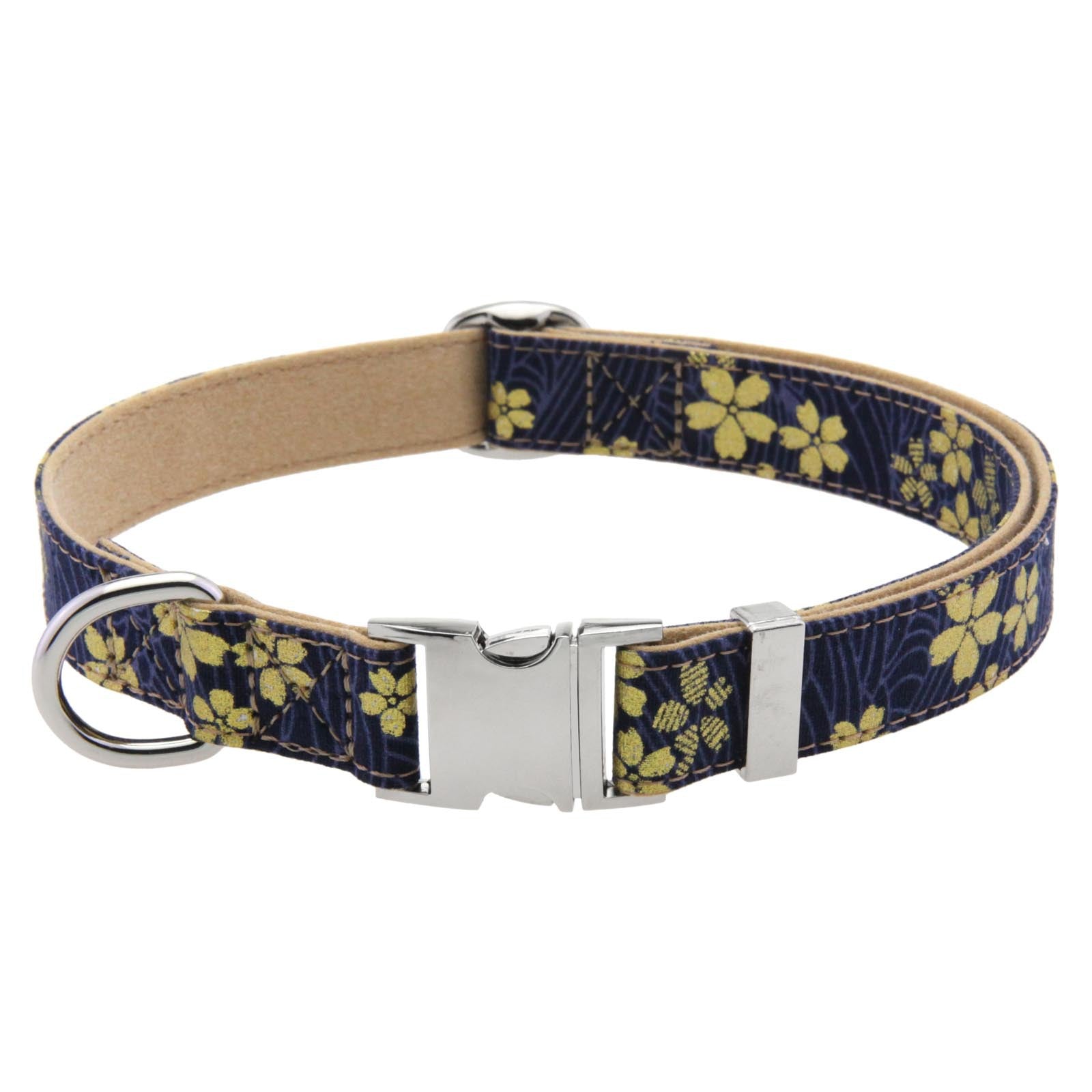KFX-2323773 Flower Pattern Decorative Pet Collar in Pink, Red, Blue, Dark Blue - Adjustable Sizes Available