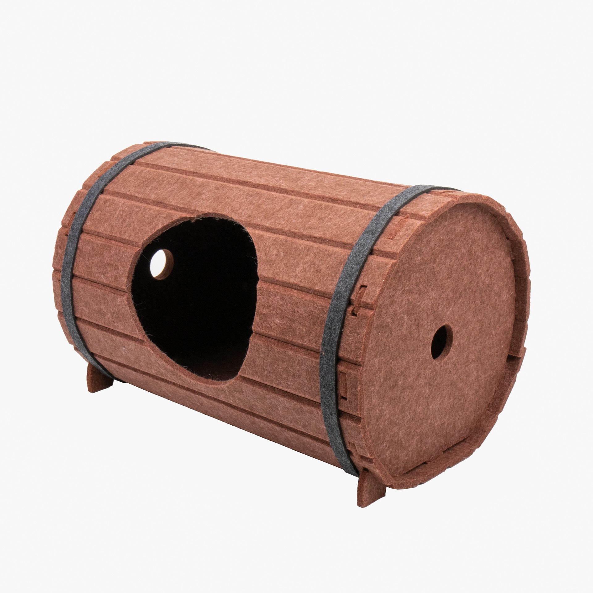 KFX-2325821 Assembled Wine Barrel Pet Bed with Felt Board for Cats
