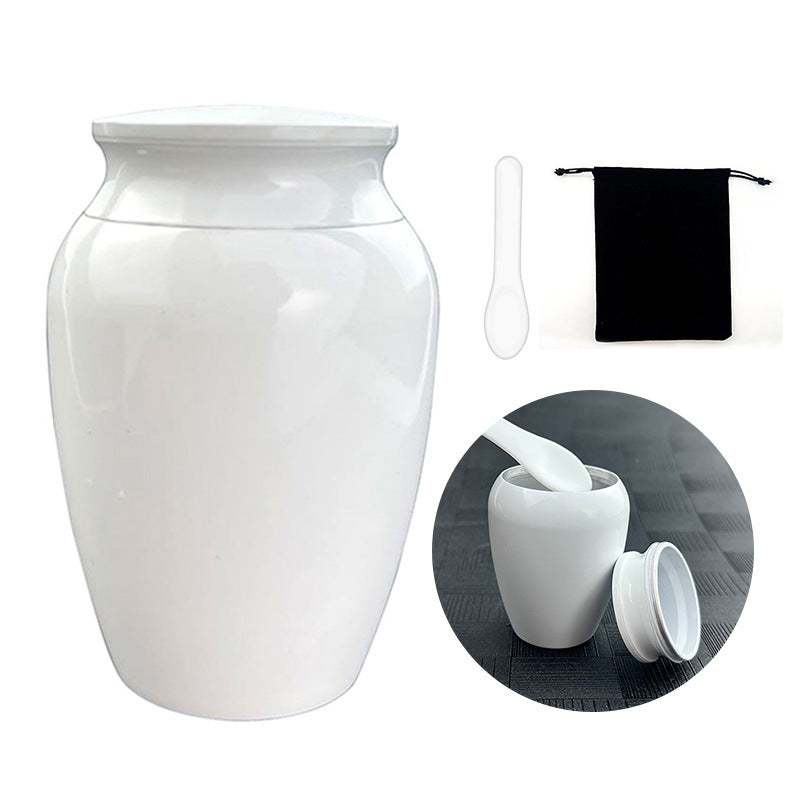 KFX-2329021 Tree of Life Aluminum Memorial Jar for Pet Remains - White 70x45mm