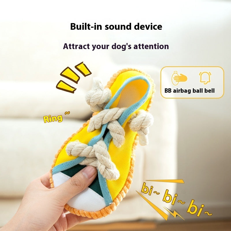 KFX-2330173 Bite Shoes Sound Pet Toy - Self-Hi Relieving Stuffy for Dogs, Oxford Cloth, 7*8*18cm, Available in Rock Yellow, Bondi Blue, Dean Green