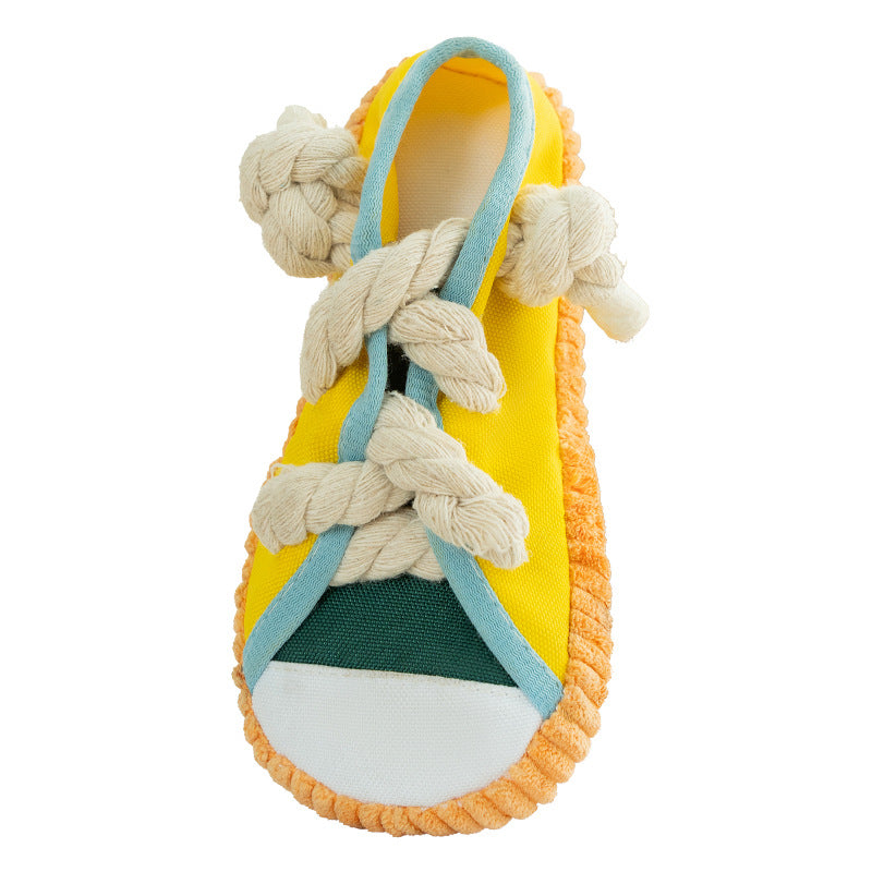 KFX-2330173 Bite Shoes Sound Pet Toy - Self-Hi Relieving Stuffy for Dogs, Oxford Cloth, 7*8*18cm, Available in Rock Yellow, Bondi Blue, Dean Green