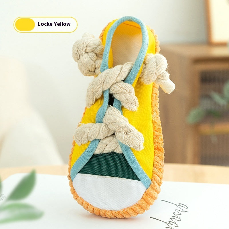 KFX-2330173 Bite Shoes Sound Pet Toy - Self-Hi Relieving Stuffy for Dogs, Oxford Cloth, 7*8*18cm, Available in Rock Yellow, Bondi Blue, Dean Green