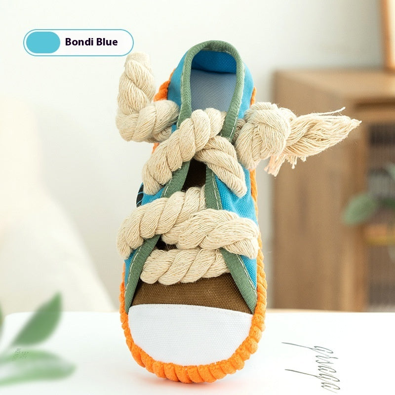 KFX-2330173 Bite Shoes Sound Pet Toy - Self-Hi Relieving Stuffy for Dogs, Oxford Cloth, 7*8*18cm, Available in Rock Yellow, Bondi Blue, Dean Green