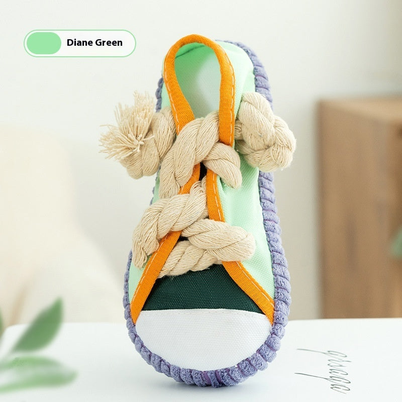 KFX-2330173 Bite Shoes Sound Pet Toy - Self-Hi Relieving Stuffy for Dogs, Oxford Cloth, 7*8*18cm, Available in Rock Yellow, Bondi Blue, Dean Green