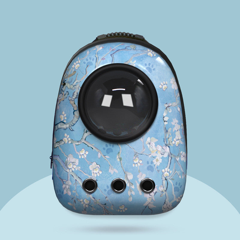 KFX-2333757 Space Capsule Cat Backpack - Medium to Hard, 15 Catty Capacity, Various Landscape Patterns