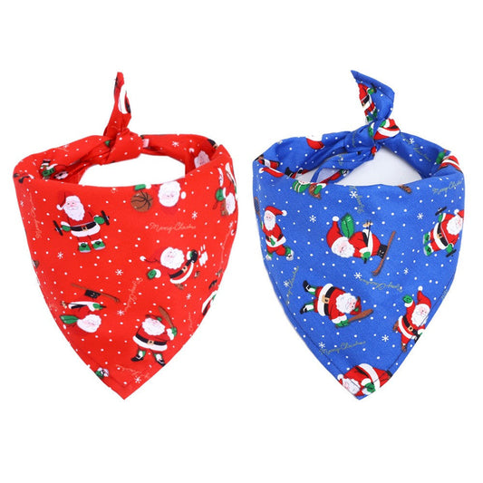 KFX-2334909 Santa Claus Pet Triangle Scarf with Adjustable Buckle Design