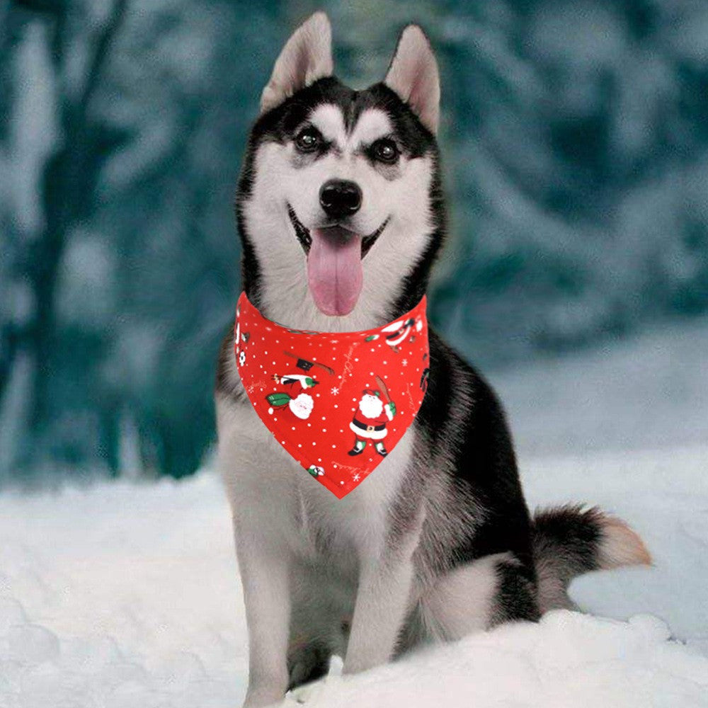 KFX-2334909 Santa Claus Pet Triangle Scarf with Adjustable Buckle Design