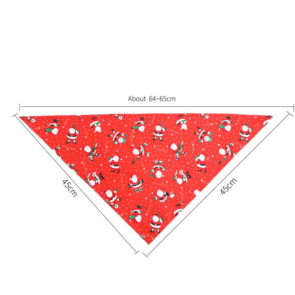 KFX-2334909 Santa Claus Pet Triangle Scarf with Adjustable Buckle Design