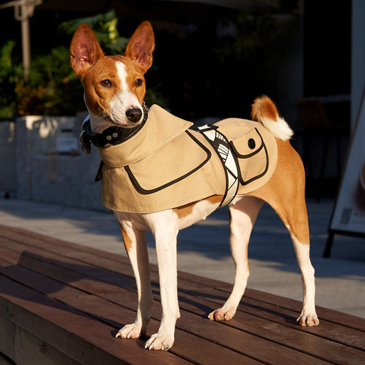 KFX-2335677 Windbreaker Trench Coat for Dogs - Cotton Fabric, Available in Multiple Sizes and Colors