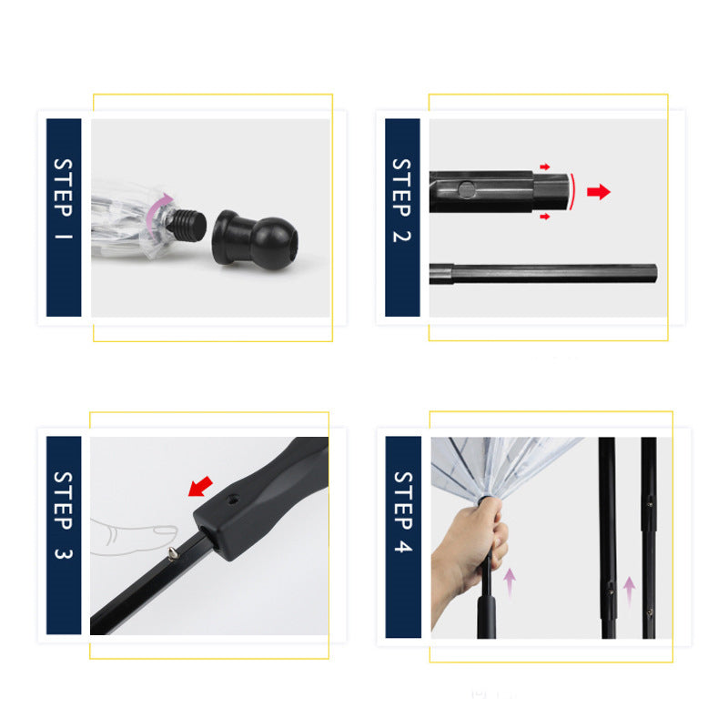 KFX-2337085 Transparent Dog Umbrella with Removable Traction Chain
