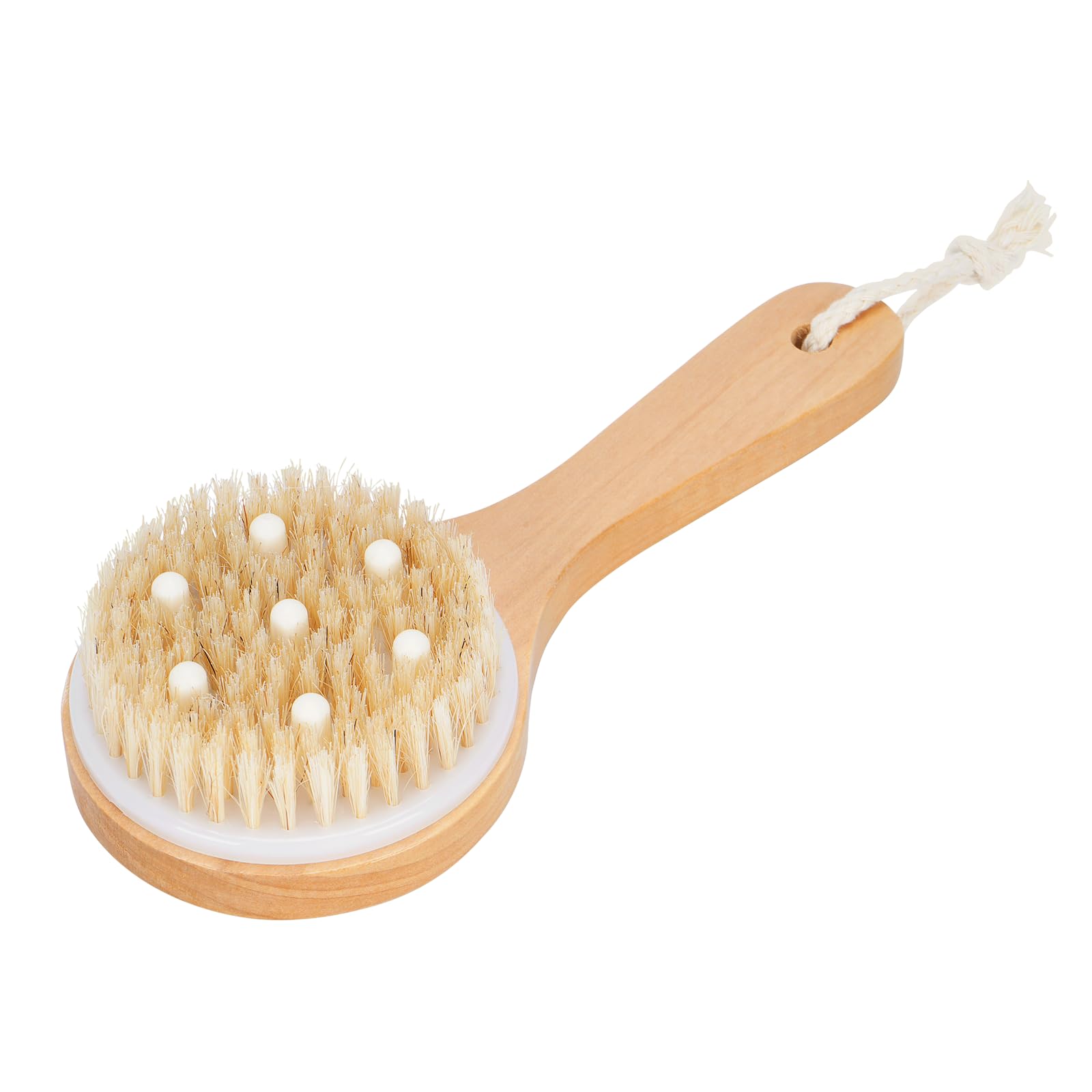 KFX-2340541 Pet Grooming Shower Brush with Wooden Handle and Natural Bristles for Dogs and Cats