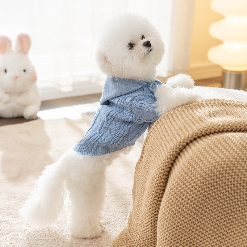 KFX-2341053 Striped Knitted Dog Cardigan Sweater – Various Colors & Sizes Available