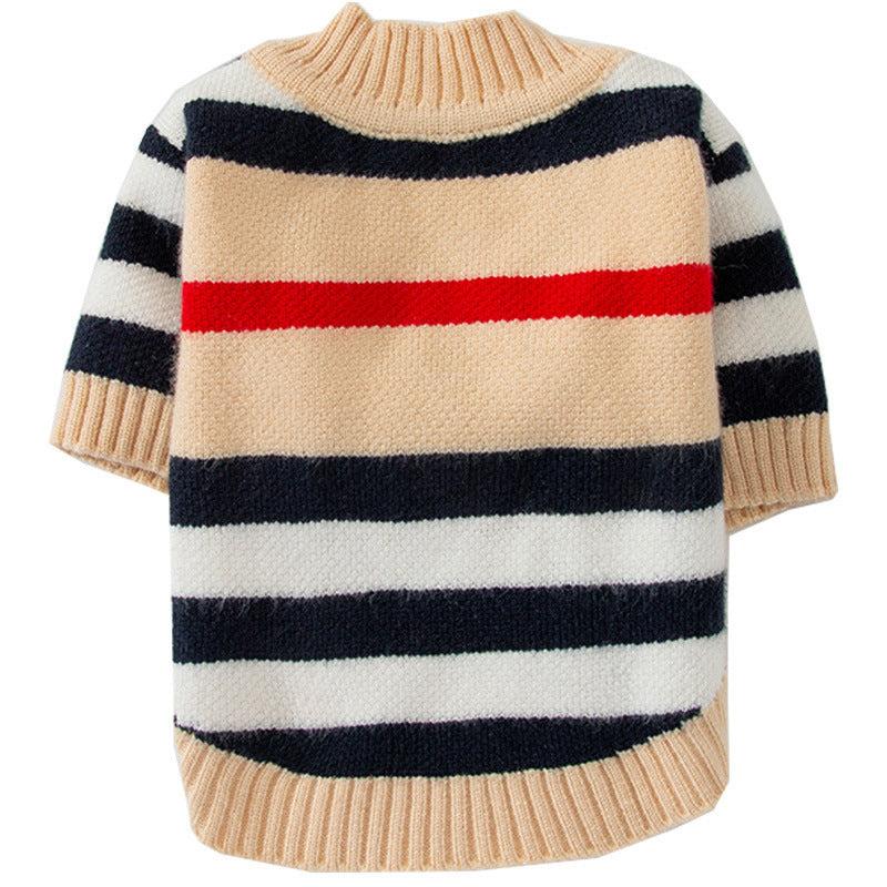 KFX-2341053 Striped Knitted Dog Cardigan Sweater – Various Colors & Sizes Available