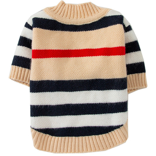 KFX-2341053 Striped Knitted Dog Cardigan Sweater – Various Colors & Sizes Available