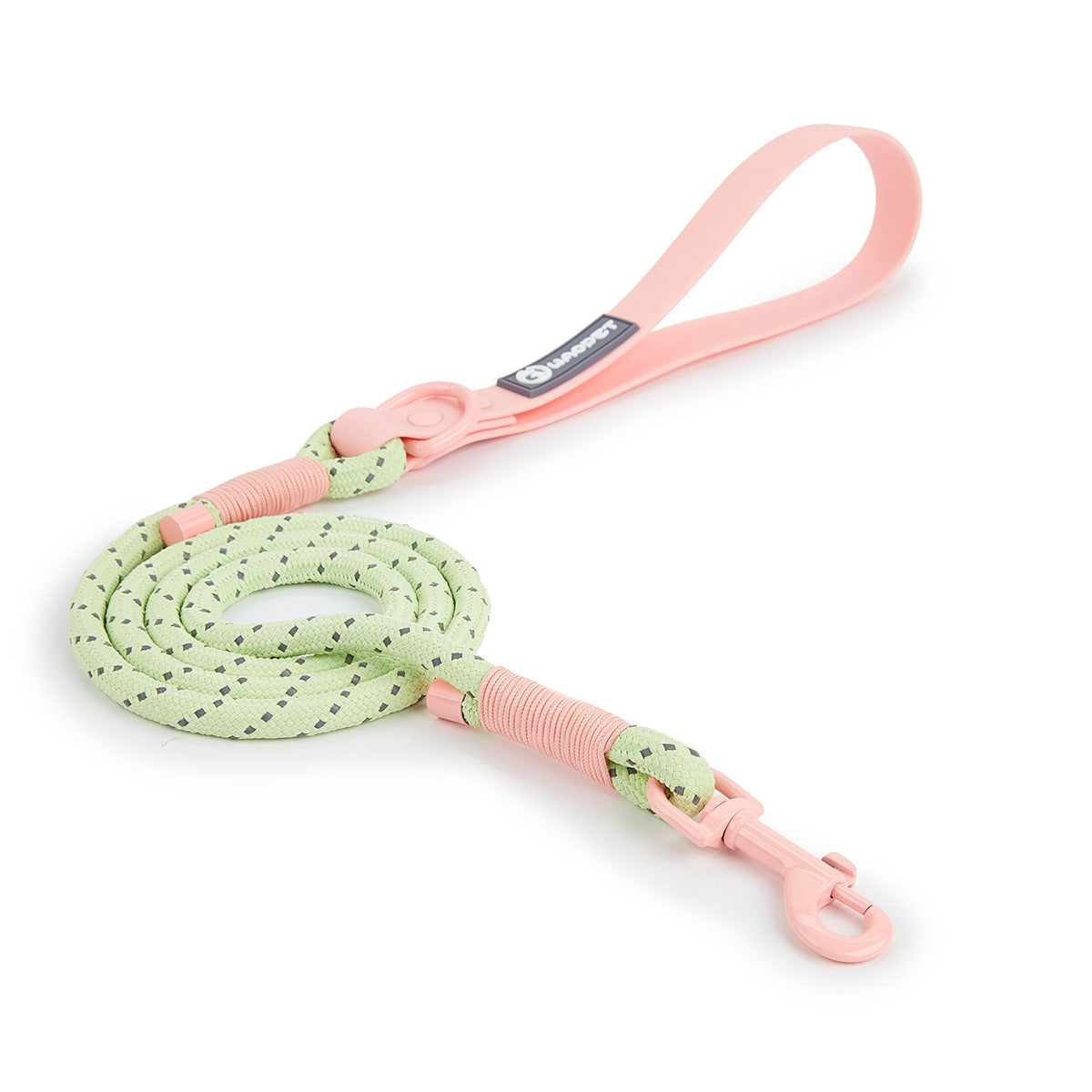KFX-2342845 Solid Color PVC Dog Leash with Hand Holding Rope in Dark Red, Purple, Yellow, and Taoyao Green