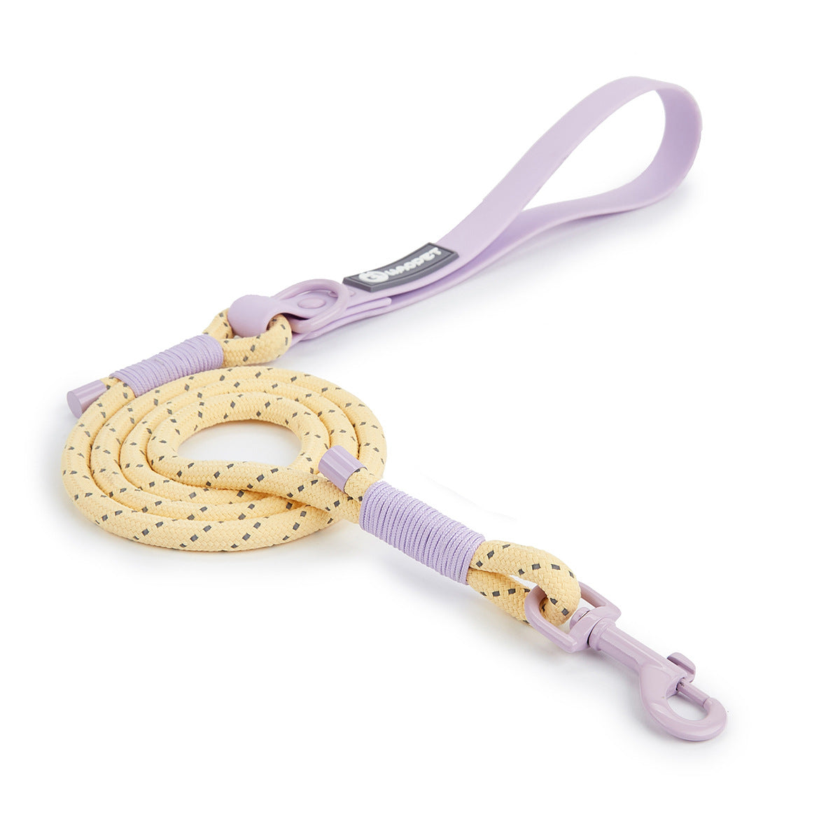 KFX-2342845 Solid Color PVC Dog Leash with Hand Holding Rope in Dark Red, Purple, Yellow, and Taoyao Green