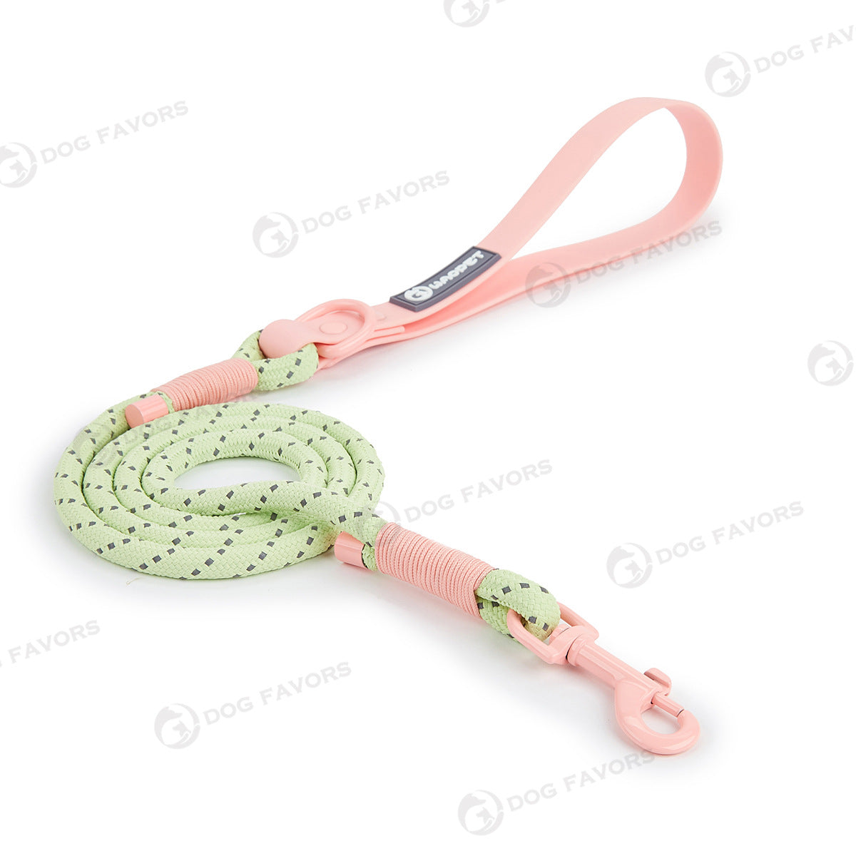 KFX-2342845 Solid Color PVC Dog Leash with Hand Holding Rope in Dark Red, Purple, Yellow, and Taoyao Green