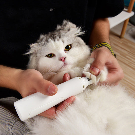KFX-2346813 USB Rechargeable Nail Trimmer for Pet Grooming - Includes Nail Polisher and Charging Cable