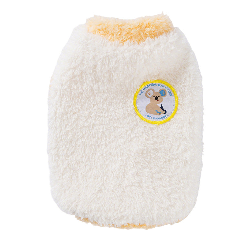 KFX-2347581 Cozy Two-Legged Fleece Coat for Small Dogs and Cats with Koala Patch