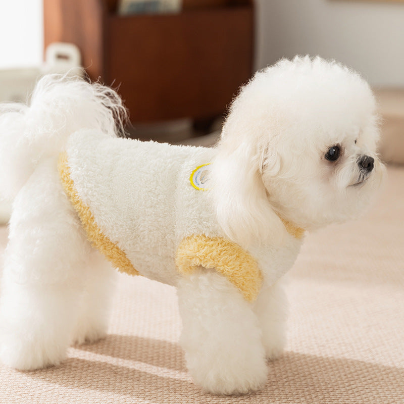 KFX-2347581 Cozy Two-Legged Fleece Coat for Small Dogs and Cats with Koala Patch