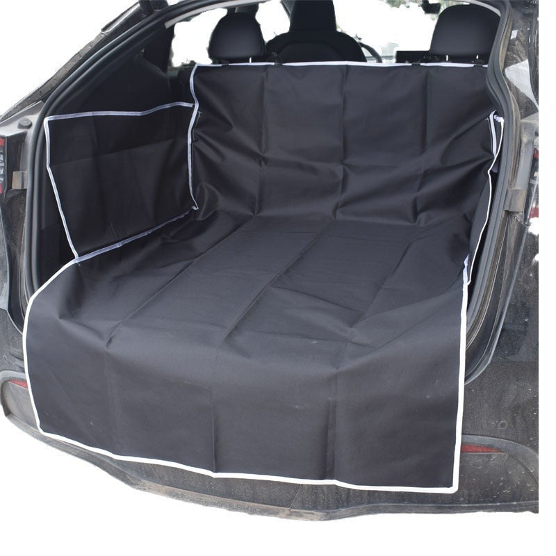 KFX-2347837 Large Dog Car Mat for Rear Seat and Trunk - Soft Cloth Cushion for Pet Travel