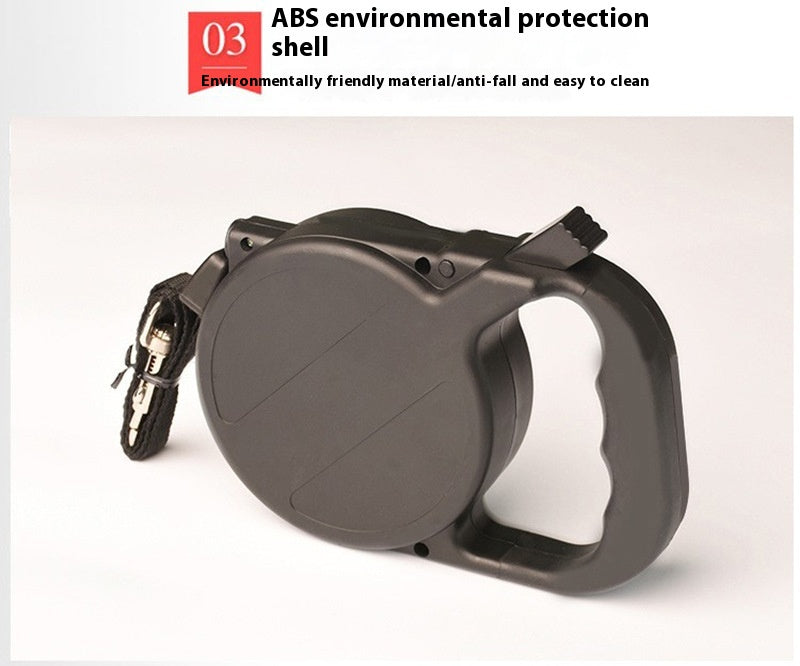 KFX-2348605 Automatic Retractable Dog Leash - 8m Nylon, Black, Durable Pet Supply