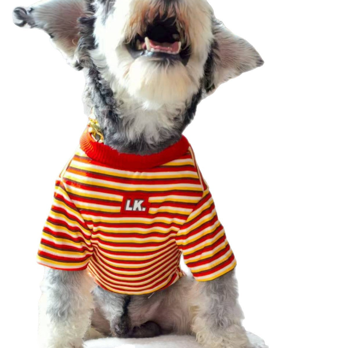 KFX-2353341 Warm Striped Pet Clothing in Red and Blue - Sizes S, M, L, XL, Made from Polyester