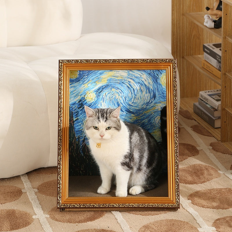 KFX-2354749 Retro Cat Scratch Board Toy with Unique Vintage Photo Frame Designs