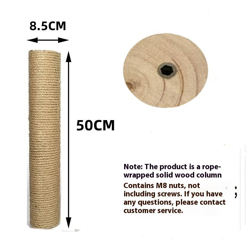 KFX-2357821 Solid Wood Cat Climbing Pillar in Various Sizes with Hemp Rope