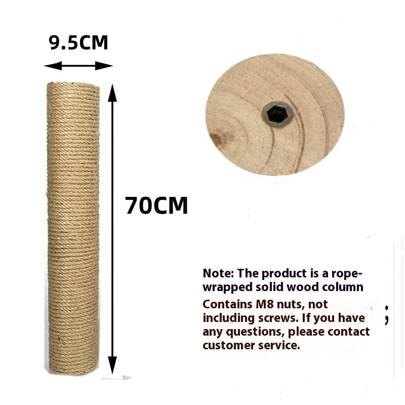 KFX-2357821 Solid Wood Cat Climbing Pillar in Various Sizes with Hemp Rope