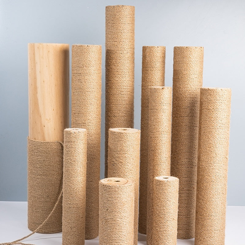 KFX-2357821 Solid Wood Cat Climbing Pillar in Various Sizes with Hemp Rope