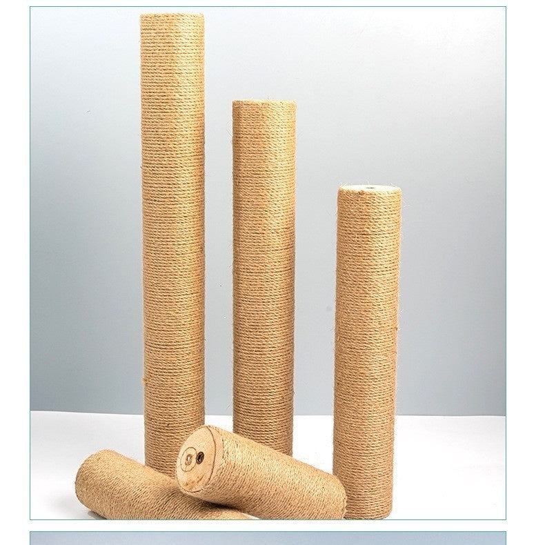 KFX-2357821 Solid Wood Cat Climbing Pillar in Various Sizes with Hemp Rope