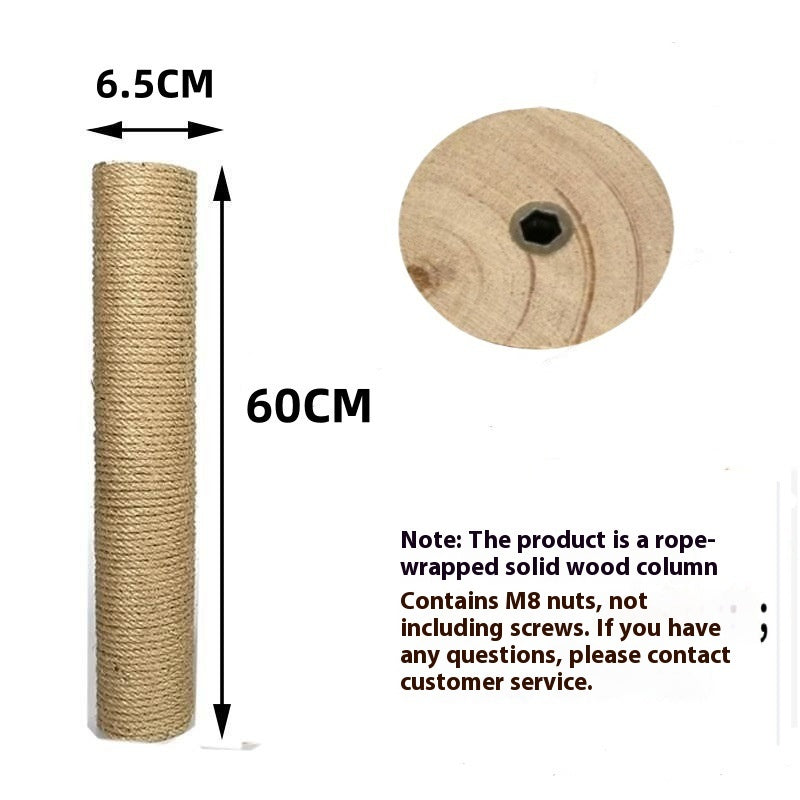 KFX-2357821 Solid Wood Cat Climbing Pillar in Various Sizes with Hemp Rope