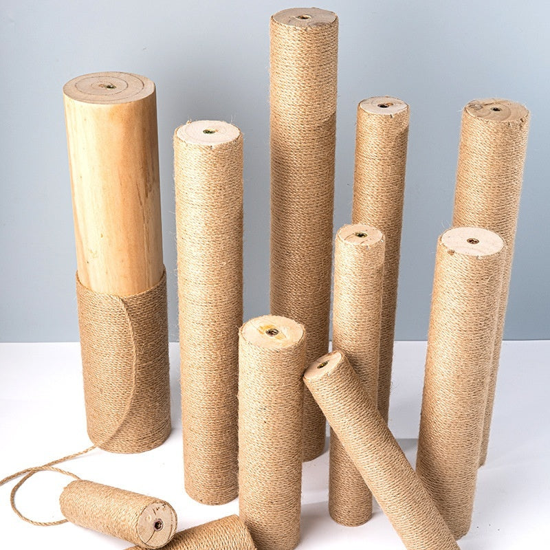 KFX-2357821 Solid Wood Cat Climbing Pillar in Various Sizes with Hemp Rope